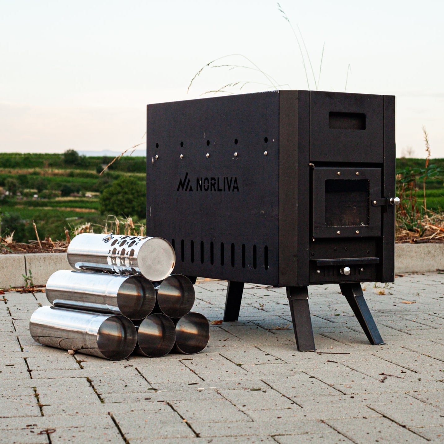 Ensemble : tente sauna Fjorden + poêle + accessoires sauna + bancs + baignoire glacée