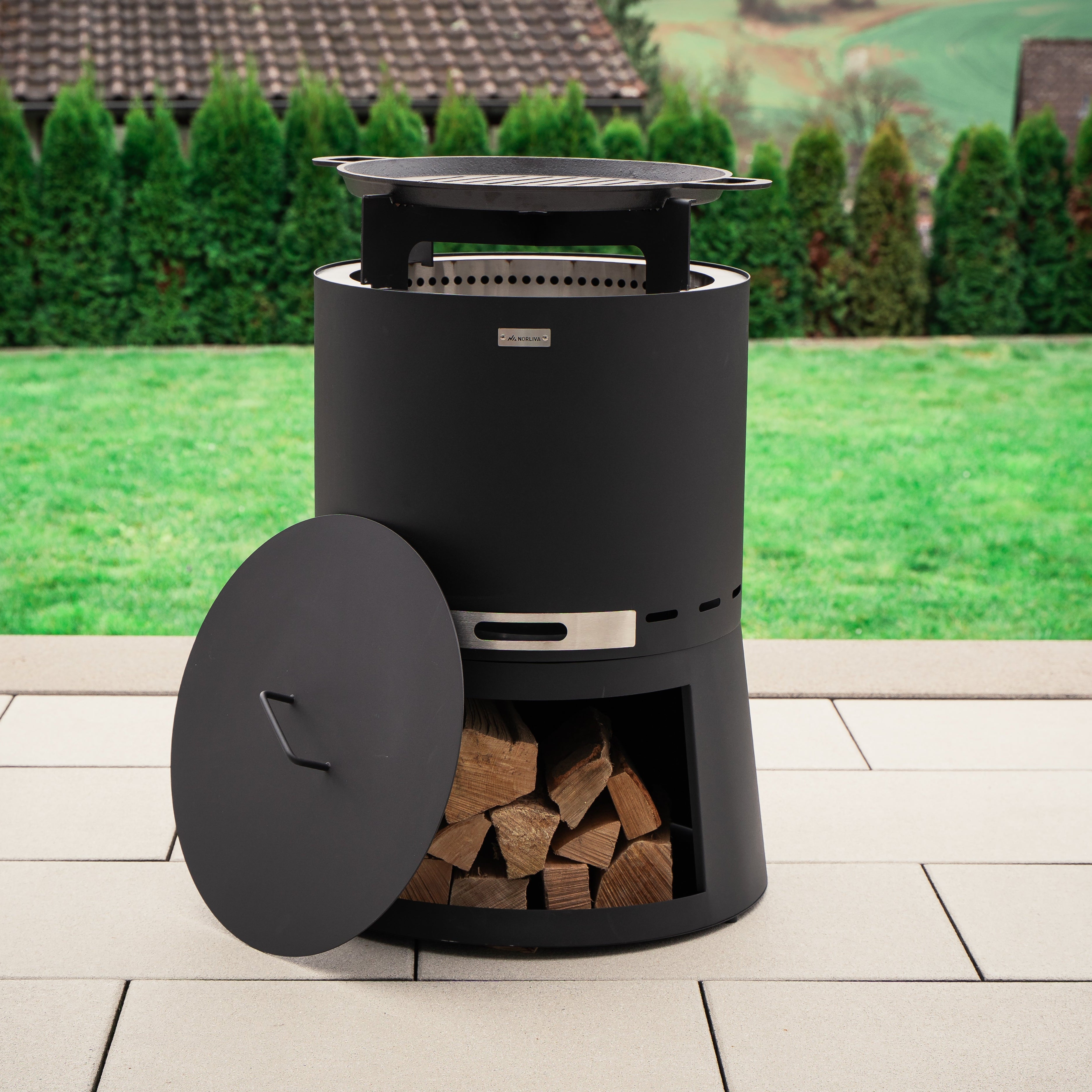 Set : Skara Pluss + couvercle + grille en fonte