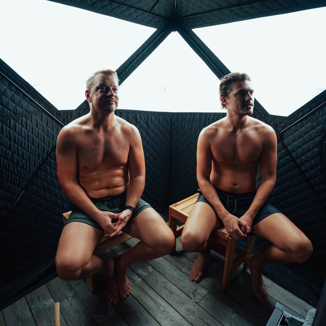 Mobiele saunatent Isen 2.0 met saunakachel