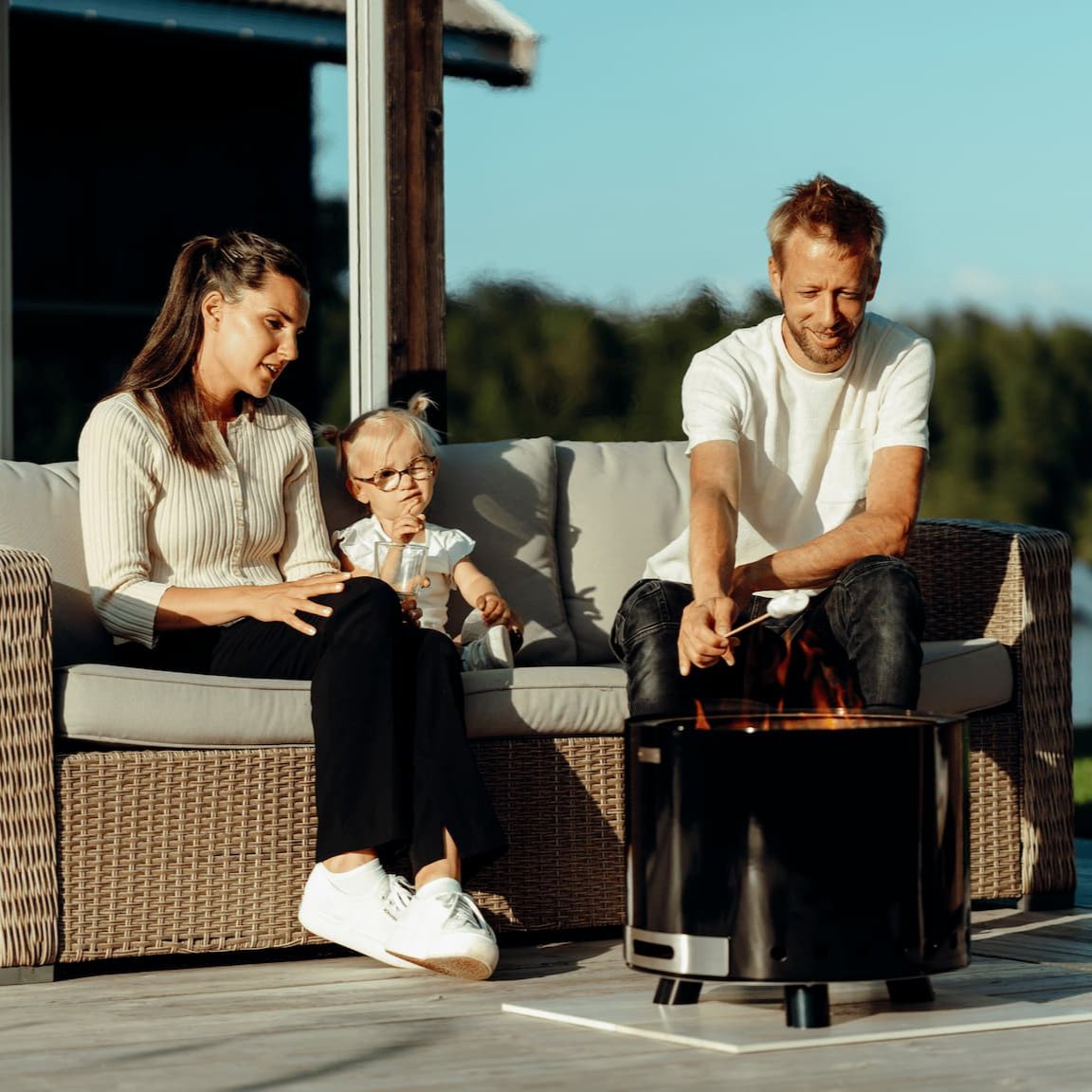 Ensemble : Senja + couvercle + grille de cuisson + pare-étincelles