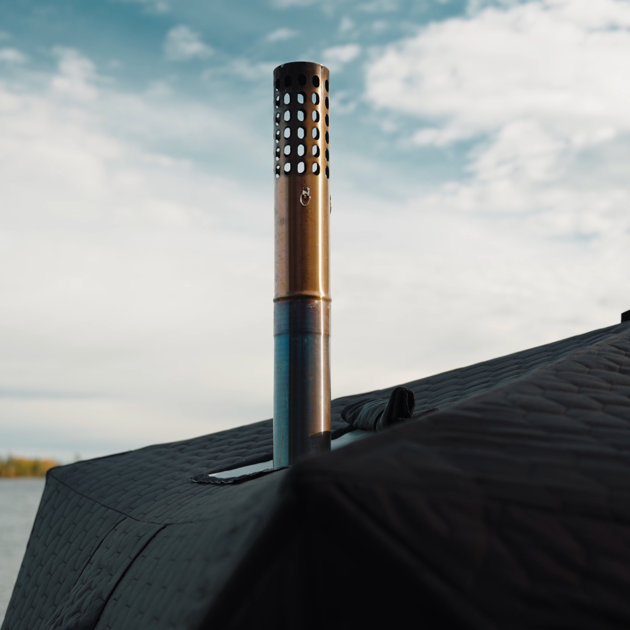 Set: Saunatent Isen 2.0 + Kachel + Sauna-accessoires + Regenhoes