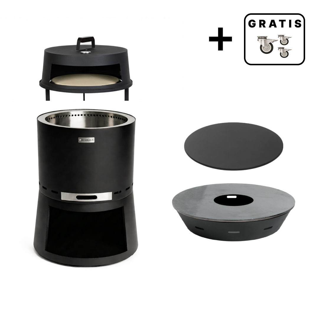 Set: Skara Pluss + Deksel + Feuerplatten-Grill + Pizzaoven-opzetstuk