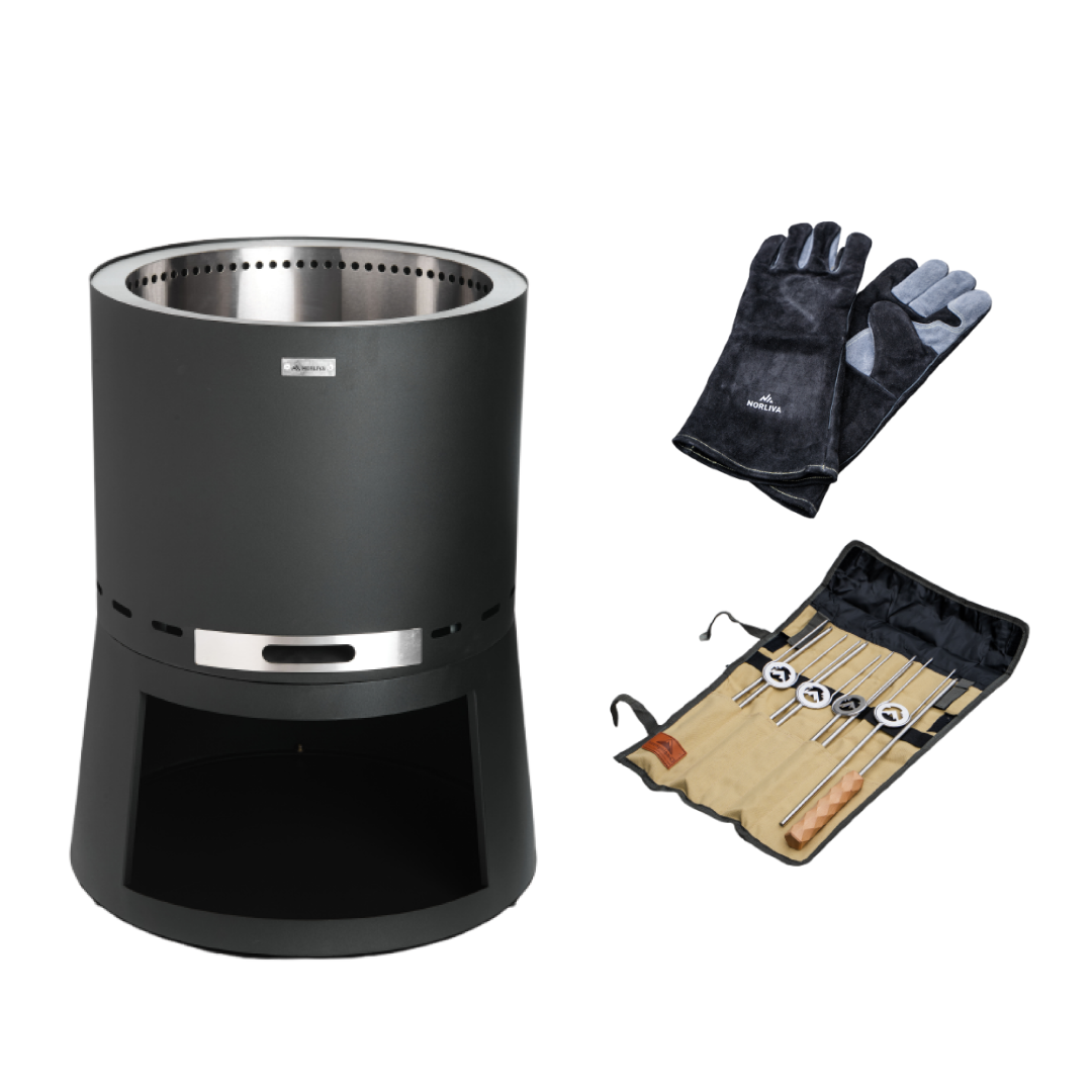 Set: Skara Pluss + Grillspiezen + Handschoenen