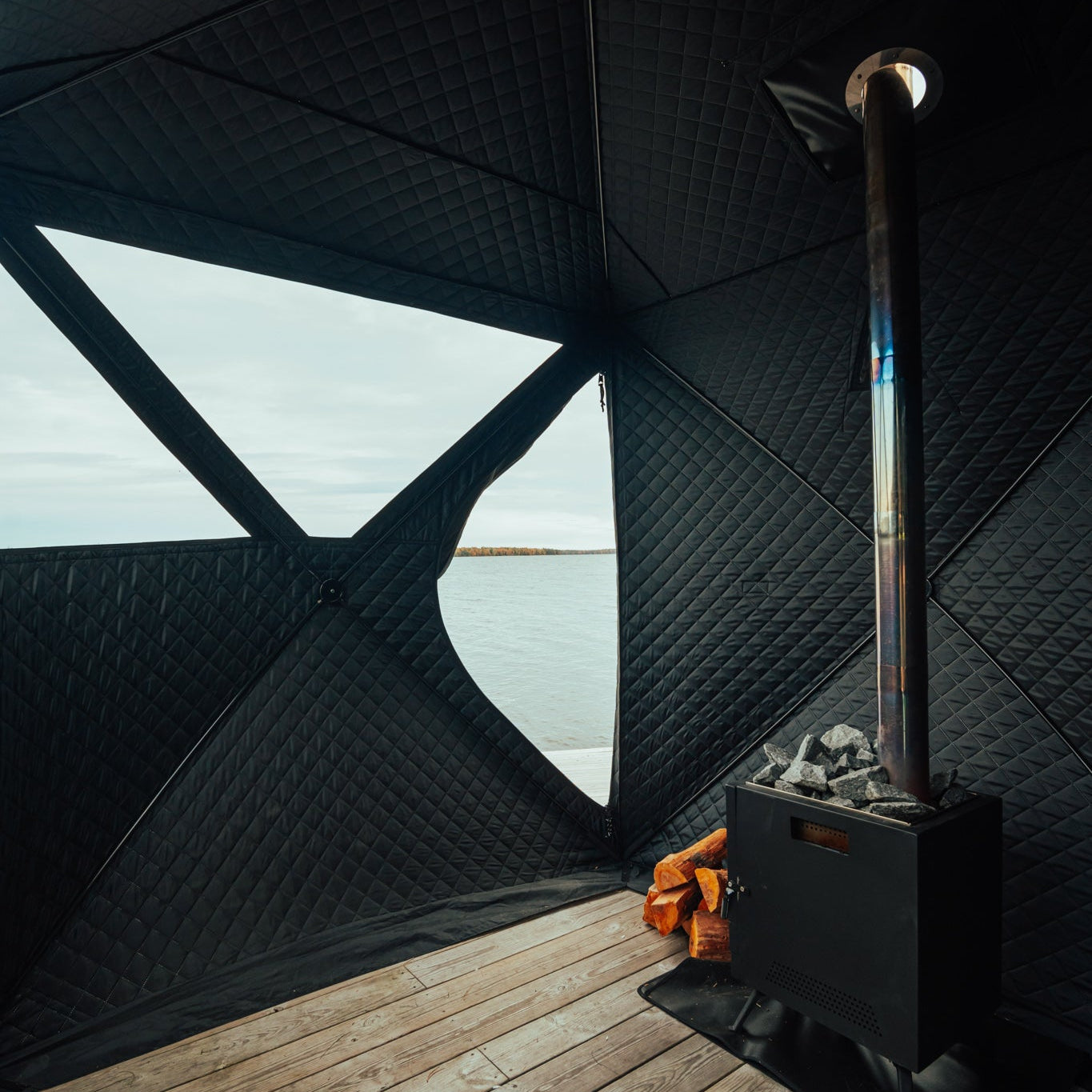 Mobiele saunatent Isen 2.0 met saunakachel