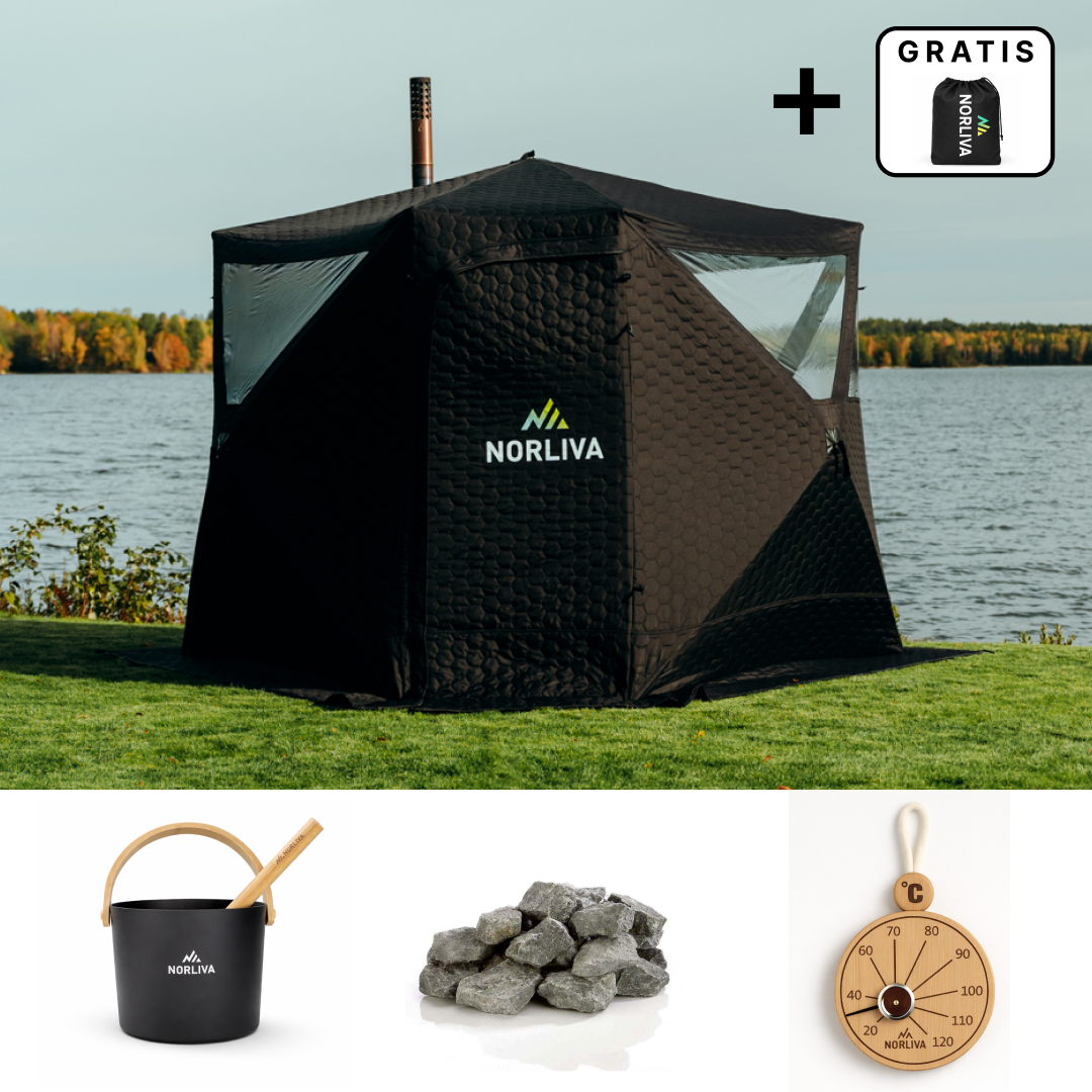 Set: saunatent Dalen 3.0 + kachel + sauna-accessoires