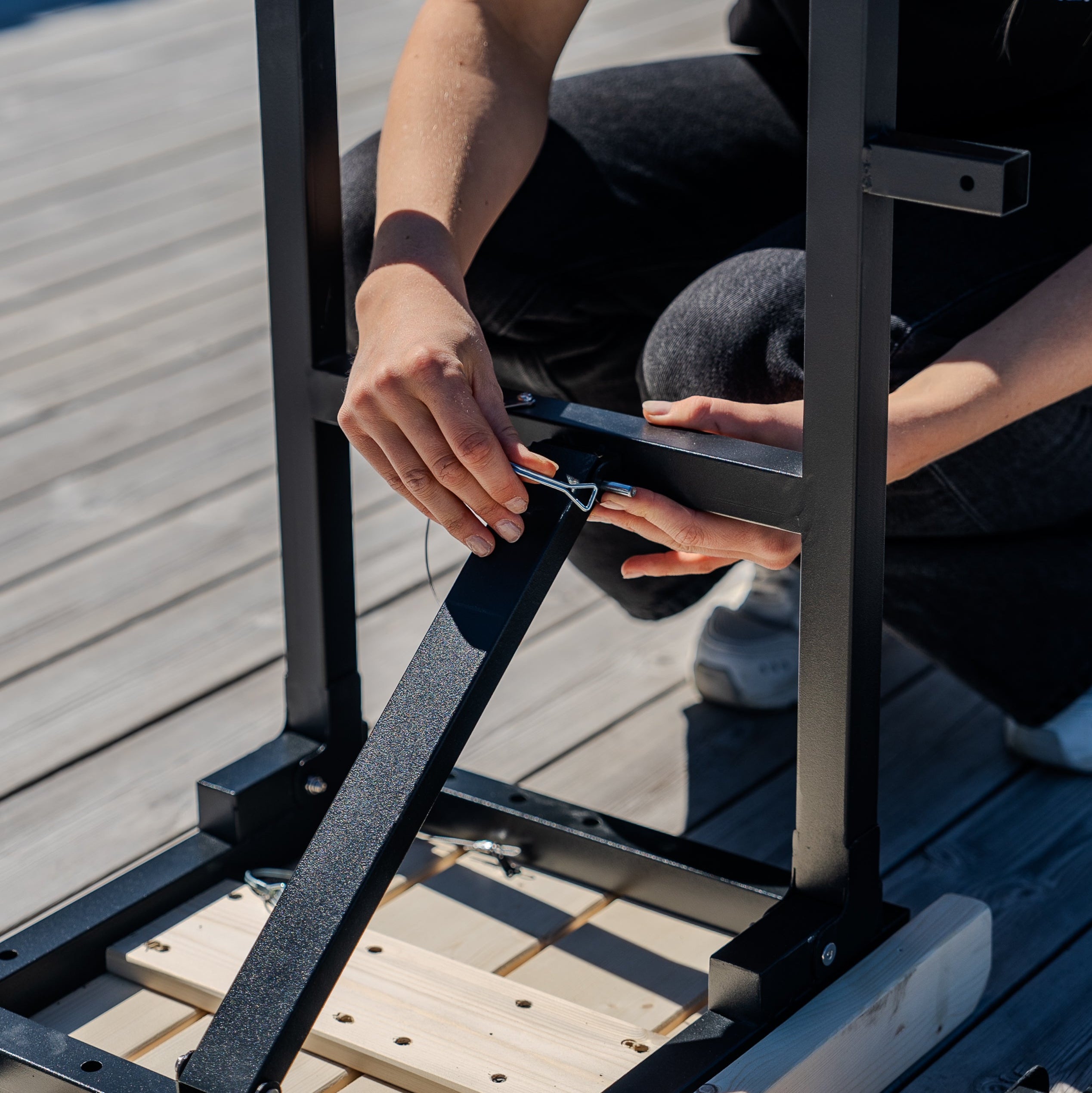 Banc de sauna à deux niveaux, pliable