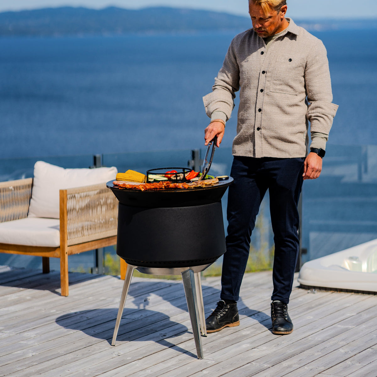 Vuurplaatgrill, plancha-opzetstuk Skara