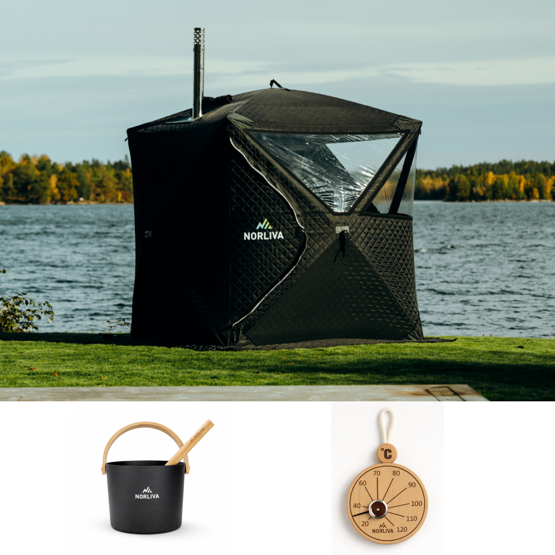 Kit : tente-sauna Isen 3.0 + poêle + accessoires de sauna
