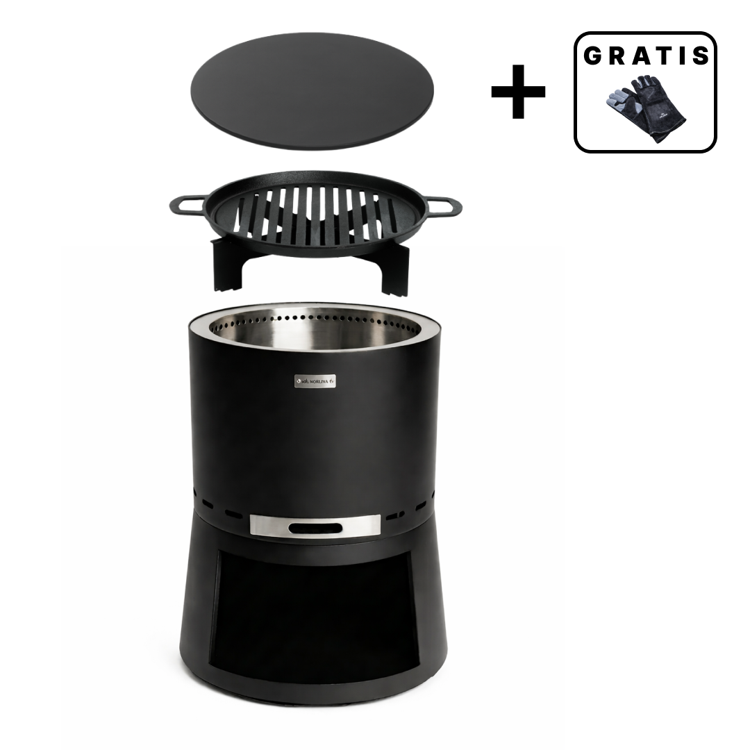 Ensemble : Skara Pluss + Couvercle + Grille de barbecue en fonte
