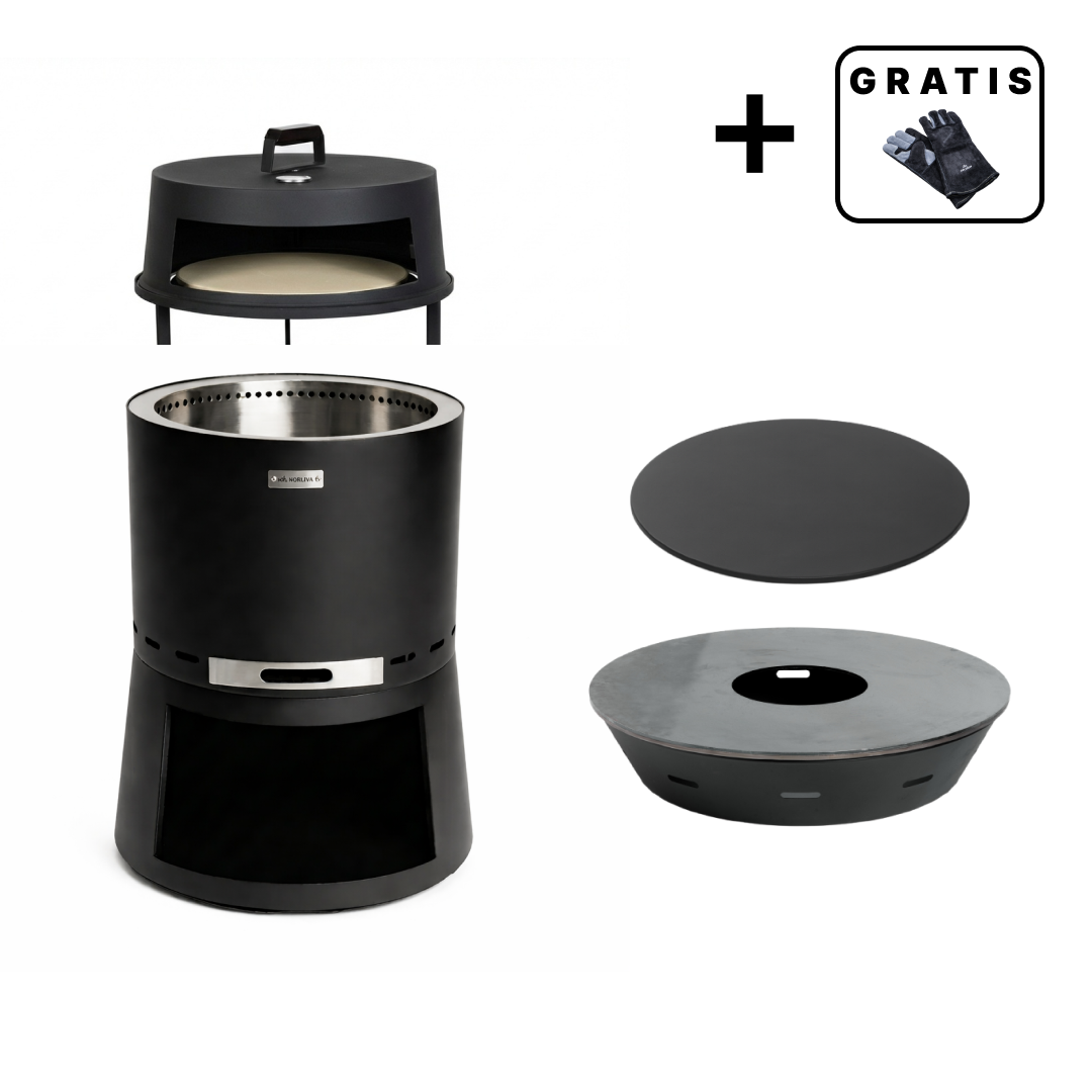 Ensemble : Skara Pluss + Couvercle + Grill plaque de cuisson + Accessoire four à pizza