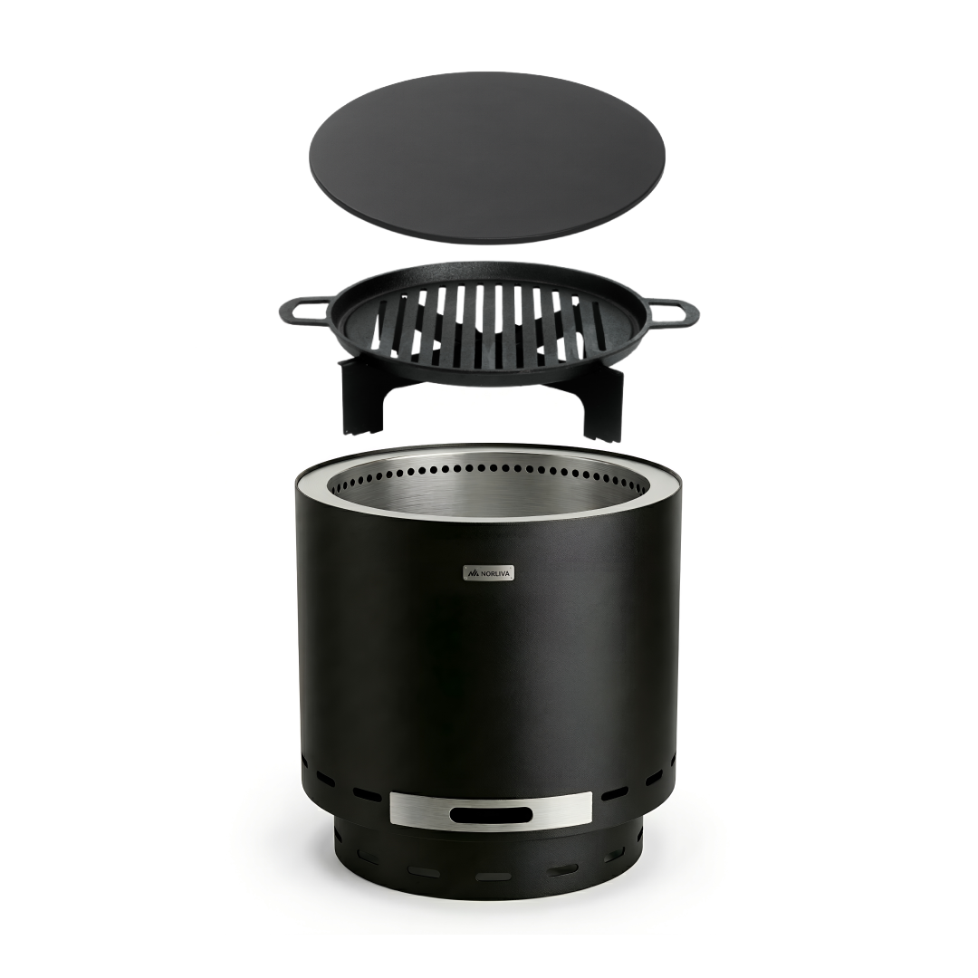 Set: Skara + Deksel + Gietijzeren-grillrooster