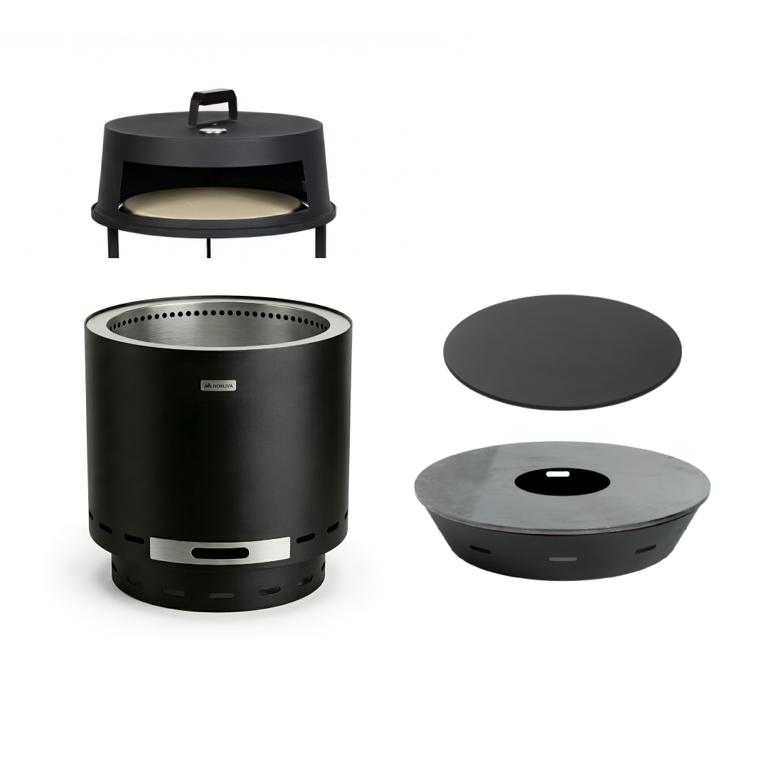 Set: Skara + Deksel + Feuerplatten-Grill + Pizzaoven-opzetstuk