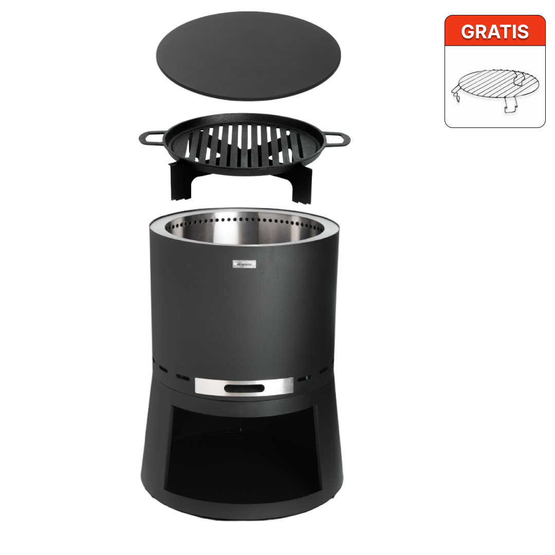 Set : Skara Pluss + couvercle + grille en fonte