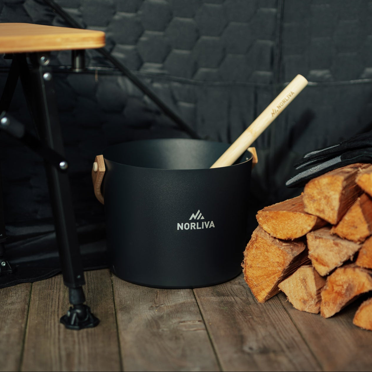 Seau et louche pour sauna